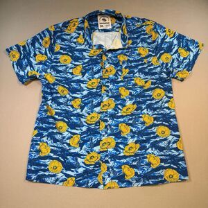 Savage Tacticians Shirt Mens 2XL Blue Floral Tactical Hawaiian Button Up